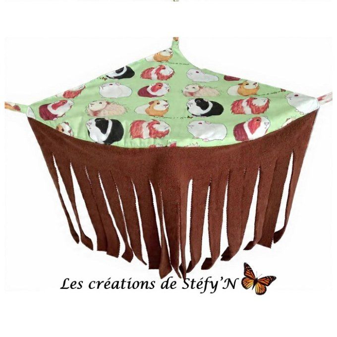 Rideau d'angle COCHON D'INDE 35x35cm
